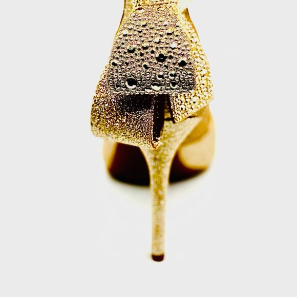 Gianni Bini Champagne Gold Glitter Bow Pumps | Size 6 - Picture 5 of 5